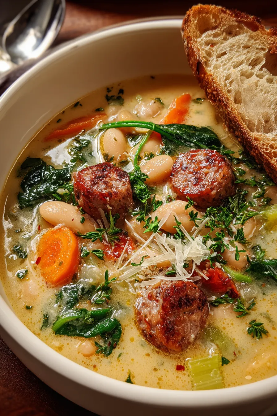Cozy Creamy Bean Soup with Sausage – Cooking With Annie